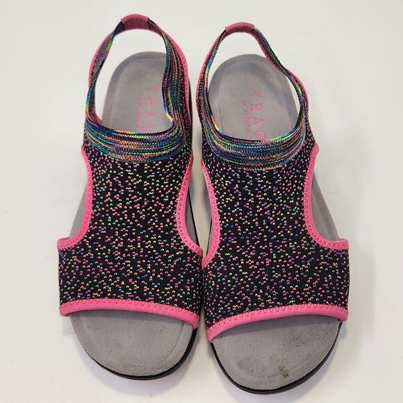 TRAQ by Alegria Qeen Funplex Pink Dream Knit Sport Sandals Size 38 US 8 Comfort - Picture 2 of 8